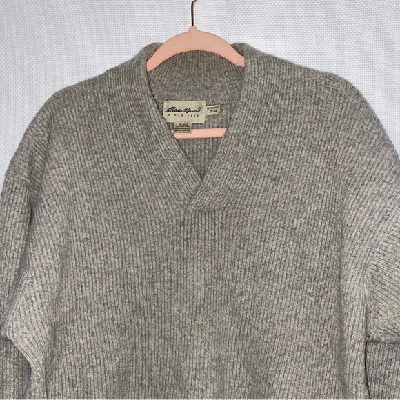 Eddie Bauer 100% Wool Vneck Pullover Sweater | Eddie Bauer Wool Sweater - Picture 5 of 12